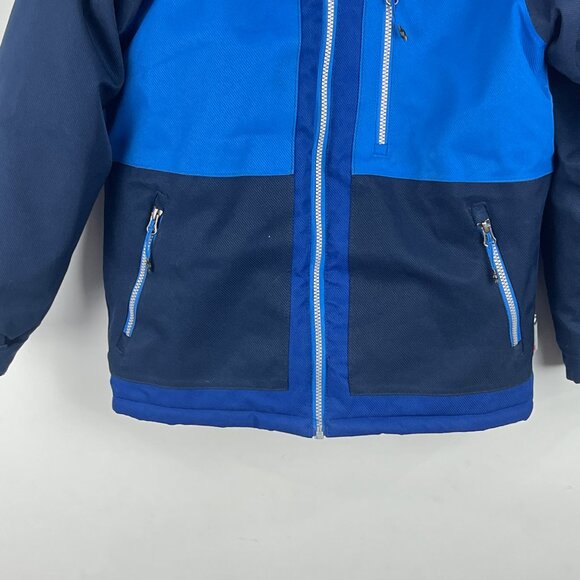 Monster Kids Parka Jacket Size 12 Blue Full Zip Hooded Pockets Lined Insulated - Picture 4 of 9